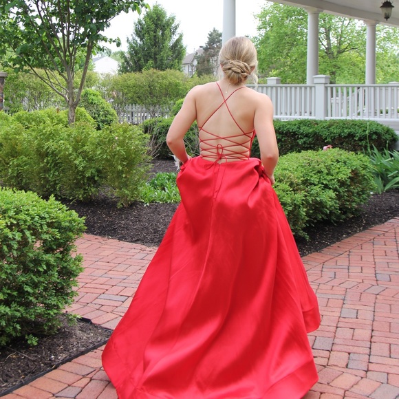 Sherri Hill Red Gown 53661 - Picture 5 of 6